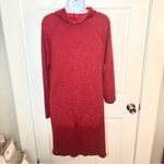 Bass Marled Drawstring Cowlneck Knit Dress Red Black M Red Size M Photo 4