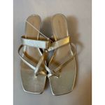 Veronica Beard  Alanis Platinum Leather Sandals - Size 11 Photo 2