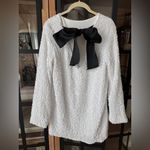 H&M  sequins bow dress long sleeve a-line sparkly party new year’s bridal vegas Photo 8