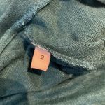 Sandro  teal linen black lace inset long sleeve tee Photo 7