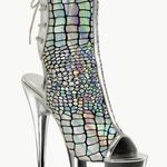 Pleaser Heels Pleaser Silver Delight Hologram 6 Inch Heels With Box Photo 0