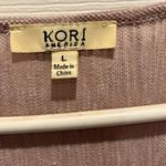 KORI America Women's Size Large Top Pink Lavender Casual Boho Embroidered‎ Photo 3