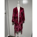 Linea Donatella Vintage Women's Robe Slip Set Pink Black Floral Lace Size L/XL Photo 5