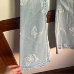 No Boundaries  Y2K Light Blue Butterly Elastic Waist Flared Jeans xs Photo 2