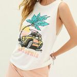 Anthropologie LETLUV California Muscle Graphic Tank Top Extra Large Photo 0