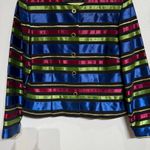 Maggy London  Black Metallic Striped Vintage Blazer Sz 14 Photo 3