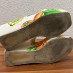ESCADA White Floral Tropical Beach Wedge Sandals Size 35 1/2 (6 Photo 6