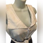 Handmade 70’s Nautical Maxi Dress Sz 10 Empire Waist Belted Wide Collar Pockets Photo 3