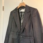 Trina Turk  | Charcoal Gray Paisley Lined Wool Silk Blend Blazer Jacket, Size XS Photo 2