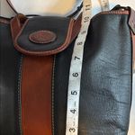 LUIGI BRAND ITALIAN VINTAGE TAN/BLACK PEBBLED LEATHER SHOULDER BAG SNAP CLOSURE Black Photo 15