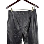 Dana Buchman  Genuine Leather Pants Black Side & Ankles Zipper 4 Straight Leg Photo 5