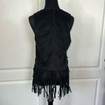 Double Zero BLACK VEGAN SUEDE FRINGE VEST Photo 1