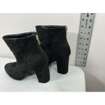 Shoedazzle Womans Shoe Dazzle Denny Ankle Boots 11 Black Back Zip Block Heel Almond Toe Photo 3