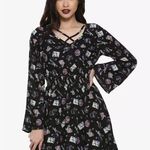 Harry Potter  Dress Womens M Black Weasleys Wizard Wheezes Bell Sleeve Witch Rock Photo 0