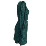 AQUA Belted Sequin Mini Dress GREEN emerald SMALL Formal Cocktail Photo 9