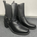 Pazzle  Ankle Boots Womens Block Heel Western Buckle Detail Black Sz 9‎ Photo 0