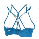 Women's Pullover Strappy Back Sports Bra Blue Size Medium Photo 2