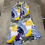 Chico's  Dress Tropical Print‎ Casual Sundress Sz 3 US16 Tie-Back Collage Trapeze Photo 3