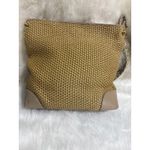 Bottega Veneta Bottega Venteta Straw Leather Trim Crossbody Shoulder Bag Tan Braided Strap Photo 7