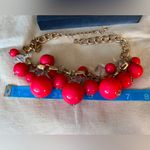 Pink bubble gumball flower necklace with gold accents Photo 3