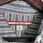 Tommy Hilfiger Tunic Shirt Dress Women Small Blue White Cinch Roll Linen Cotton Photo 3