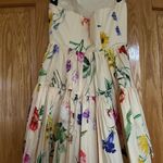 EXPRESS Yellow Floral Strapless Dress Photo 2