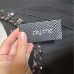 City Chic  Black Long Sleeve Mini Dress Womens 14 Sheer Chain Whimsigoth Formal Photo 2