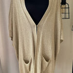 Lilly Pulitzer  Women’s Medium Gold Metallic Open Cardigan Photo 0