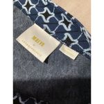 Maeve  Navy Blue Jacquard Sleeveless Blouse Photo 7