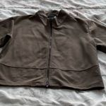 Sympli full zip lightweight brown Taupe Bomber Jacket, size 2 Made in Canada Photo 4