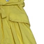 Liz Claiborne Vintage  Yellow Belted Shirt Dress‎ Midi Career Workwear Chic SZ 12 Photo 7