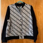 Torrid  Black Plaid Twill Bomber Jacket Rayon Womens Size 0 Large 12 New NWT Photo 5