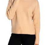 Magaschoni Sweater Women Small Tan Knit Wool Blend Mock Neck Pullover Photo 0