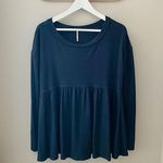 Free People Long Sleeve Flowy Top Black Sz XS Photo 0