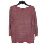 Talbots ‎ Petites Sweater Size SP Pink Green Striped 100% Linen Womens Photo 0