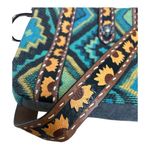 Myra sunflower leather tooled crossbody purse Forest Mist boho Western purse Gold Photo 3