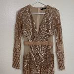 BANJUL  Sequined Nude Bronze Midi Cocktail Dress Party Birthday Size Small Photo 1