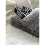 UGG  Women's Grey Fluff‎ Quilted Slide Slippers Sandals Cozy Comfort Photo 2