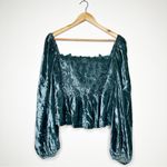 Anthropologie Long-Sleeve Luxe Cutwork Velvet Blouse Size Large Photo 2