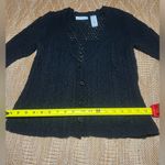 JH Collectibles Vintage Women's Black Crotchet Knit Cardigan, Size L Photo 8
