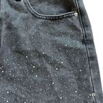 Womens Blue B Collection Studded Raw Hem Black Wash Jean Shorts Photo 2