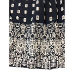 Japna  Black Cream Sleeveless A Line Dress Keyhole Back Floral Pattern Sz M NWT Photo 1