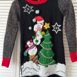 United States Sweaters  Holiday Christmas Snowman‎ Sweater Dress XS Sparkle Photo 0