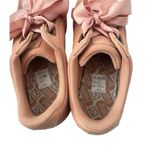 Puma  Suede Heart Satin Sneakers Pink Bow Lace Shoes Women’s 8.5 NWOT Photo 2