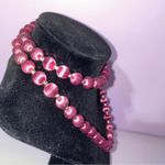 Vintage Silk Beaded Necklace Pink Purple Retro Photo 4