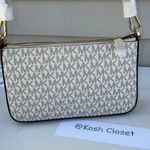 Michael Kors Bright White Crossbody Zip Pouchette Medium Bag Photo 1