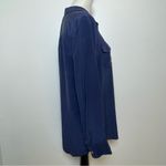 Lilly Pulitzer Joelle 100% Silk Button-Down Blouse Navy with Gold Buttons Size M Photo 1