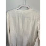 Banana Republic Linen Top Tunic Long Sleeve White Embroidered Trim Womens L Photo 5