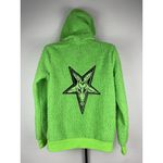 Black Craft‎ Cult Green Sherpa Fleece Full Zip Hoodie Witch Pentagram Size XS Photo 7