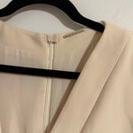 Alexis Fraser Cream Long Sleeve midi ruched elegant Dress v neck draped Photo 3